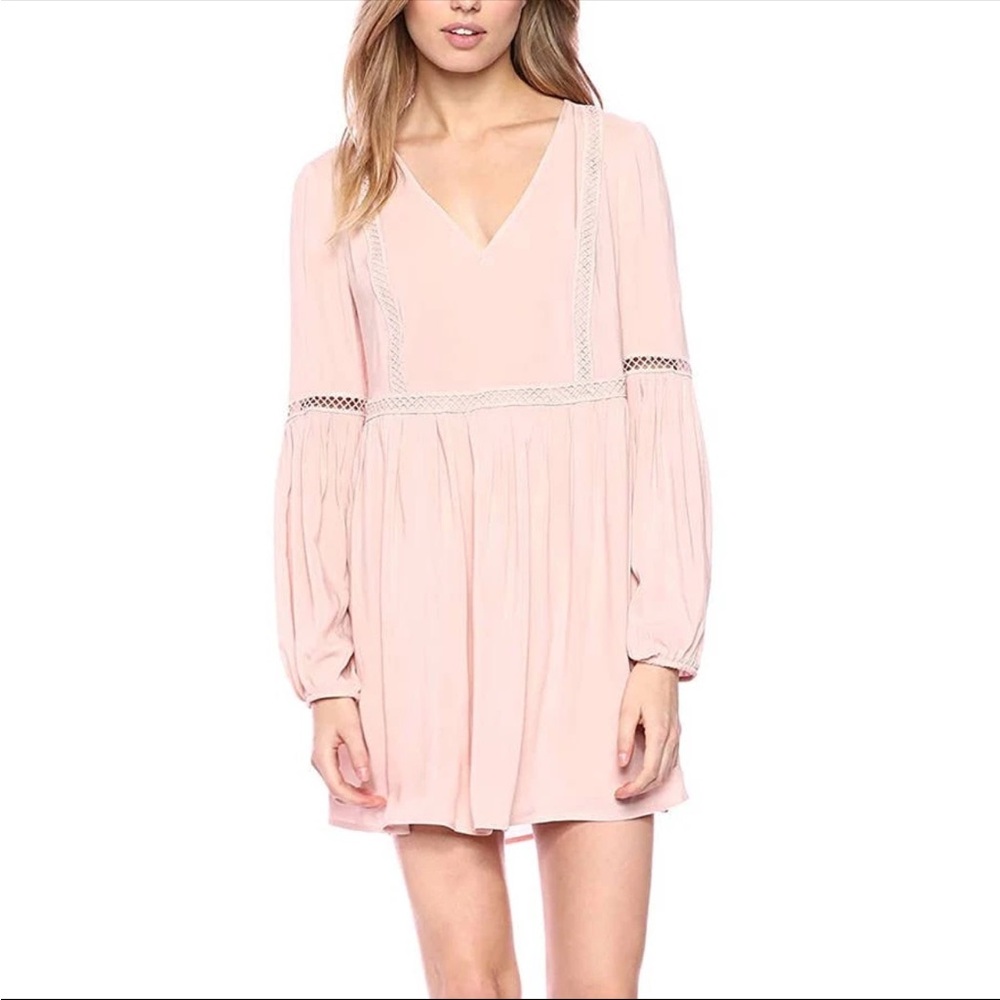 BCBGeneration Women’s Pink Dress with Fagoting Trim
